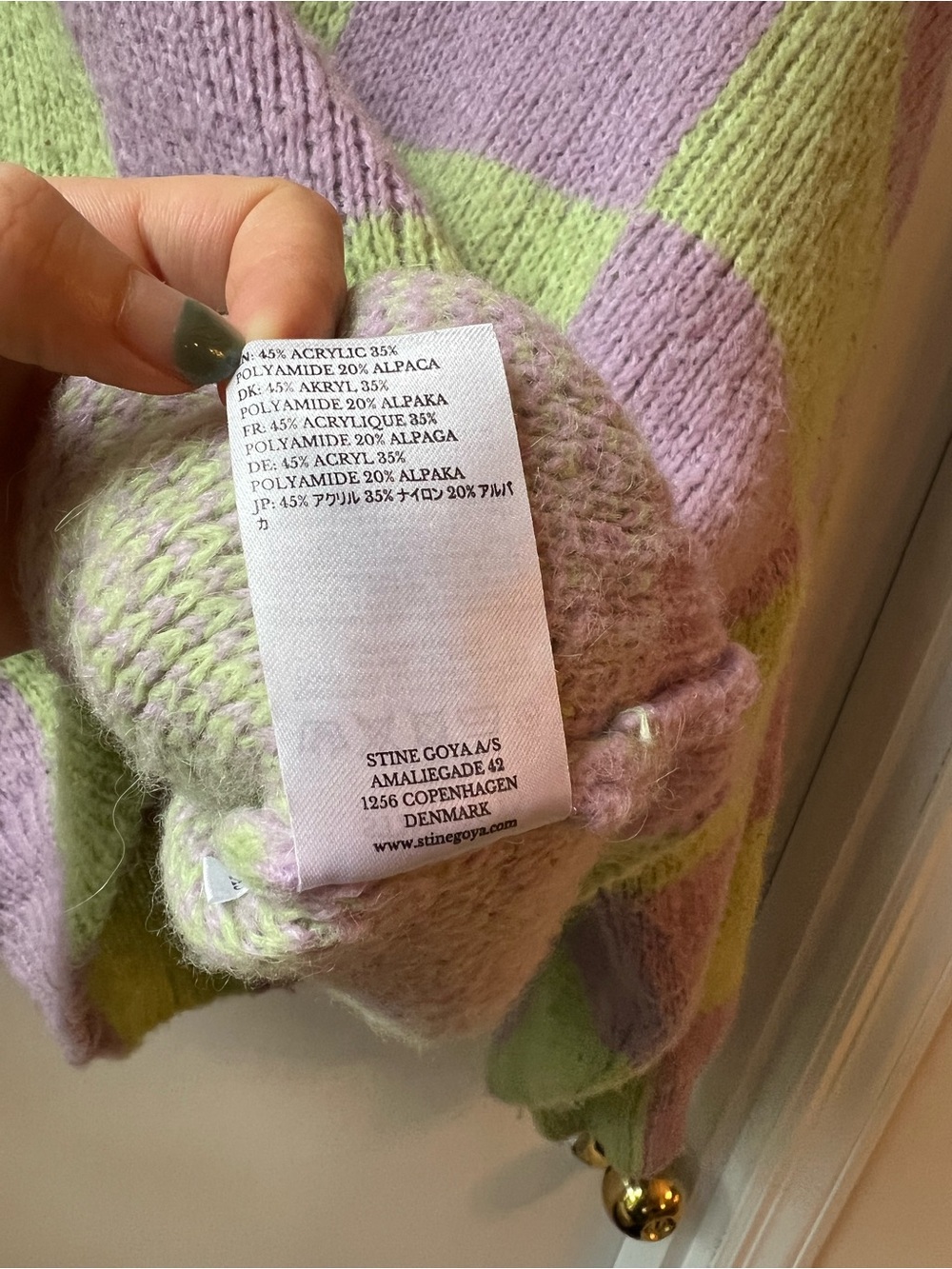 STINE GOYA Adonis Mock Neck Alpaca Sweater in Lavender and Fog - Picture 7 of 8